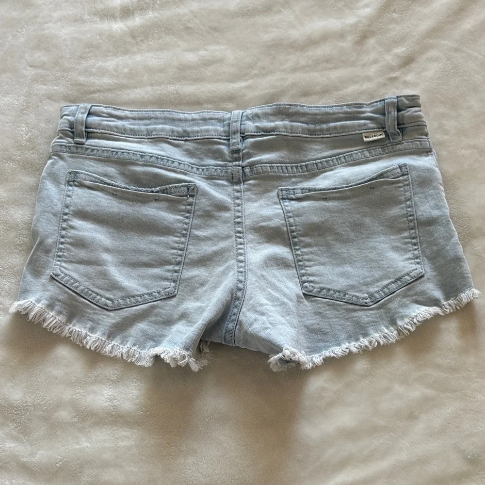 Billabong Lace-Up Light Blue Jean Shorts - Picture 4 of 4